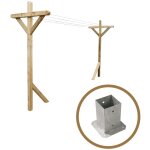 Kit étendoir à linge extérieur séville premium + 2 supports poteaux à fixer Kit étendoir à linge extérieur séville premium + 2 supports poteaux à fixer