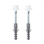Kit fixation lavabo m10 x 110mm pack 2 acier zingu� pour robinet salle bain, mitigeur, scellement chimique ...