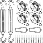 Kit de fixation pour voile d'ombrage, 304 kit de mat�riel de pare, pour carr� voile d'ombrage, toile ...
