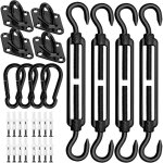 Kit de fixation pour voile d'ombrage - 40 pi�ces - robuste - acier inoxydable 304 - pour supports de ...