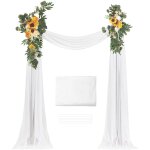 Kit de fleurs artificielles pour arche de mariage - kit de fleurs jaunes pour arche de mariage avec rideaux ...