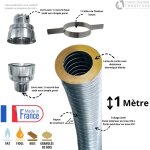 Edilinox - kit flexible isol� inox diam�tre 100 + collier + raccord longueur du conduit 1 m�tre
