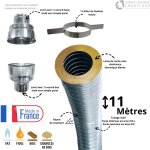 Edilinox - kit flexible isolé inox diamètre 100 + collier + raccord longueur du conduit 11 mètres Edilinox - kit flexible isolé inox diamètre 100 + collier + raccord longueur du conduit 11 mètres