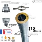Edilinox - kit flexible isolé inox diamètre 130 + collier + raccord longueur du conduit 10 mètres Edilinox - kit flexible isolé inox diamètre 130 + collier + raccord longueur du conduit 10 mètres