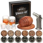 Kit pour fumeur de whisky avec chalumeau - 6 ar�mes de copeaux de bois, 2 verres, 2 moules � gla�ons ...