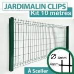 Cloture & jardin ? kit grillage rigide vert 10m ? panneaux en acier thermolaqu� ? hauteur 1, 23m ? maille ...