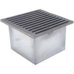 Kit grille en fonte 23, 5x23, 5 pour chemin�e avec tiroir r�cup�rateur de cendres 14h cm