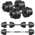 Kit halt�res musculation 2 - en - 1 - 30 kg - poids r�glable - surface molet�e antiglisse - assemblage ...