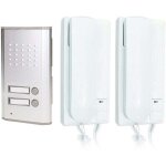 Kit interphone exterieur duplex avec bouton d'ouverture de portail