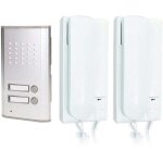 Kit interphone exterieur duplex avec bouton d'ouverture de portail