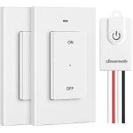 Kit d'interrupteur d'éclairage sans fil, 1 récepteur + 2 émetteurs muraux amovibles, portée de 30 m - ... Kit d'interrupteur d'éclairage sans fil, 1 récepteur + 2 émetteurs muraux amovibles, portée de 30 m - ...