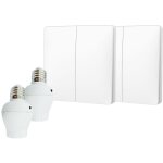 Kit interrupteur va - et - vient sans fil et sans pile pr�t � poser - 2 boutons poussoirs double allumage ...