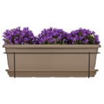 Kit jardini�re avec support et soucoupe en m�tal - garden id relax - taupe 50 cm - recycl� et 100 % recyclable ...