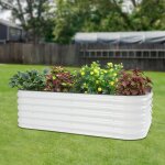 Kit de jardini�re sur�lev�e 195 x 60 x 43 cm, 10 en 1, potager sur�lev� en m�tal pour l�gumes et fleurs, ...