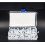 Kit de joints toriques en caoutchouc de silicone transparent de qualit� alimentaire, 225 pi�ces, diff�rentes ...