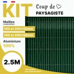 Kit lames d'occultation en aluminium pour cl�ture de 2, 5m - mailles de 50 � 55mm - hauteur 0, 83m - ...