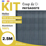 Kit lames d'occultation en aluminium pour cl�ture de 2, 5m - mailles de 50 � 55mm - hauteur 0, 83m - ...