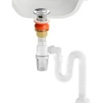 Kit de lavabo avec siphon 1 1 / 4  x 32 mm - avec tuyau de vidange flexible et valve pop - up - extensible ...