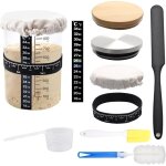 Kit levain 900 ml bocal de d�marrage pour levain - kit de d�marrage au levain avec bois, couvercle en ...