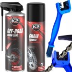 Kit lubrifiant + nettoyant k2 pour nettoyer les chaînes de moto et de vélo Kit lubrifiant + nettoyant k2 pour nettoyer les chaînes de moto et de vélo