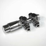 Kit multibloc pour radiateur - espacement des moyeux 50 mm - thermotstat - robinet thermostatique pour ...