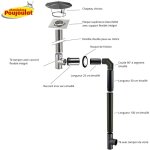 Poujoulat - kit numro 1 raccordement mural conduit tubage + maill pour poles  bois diamtre du conduit ...