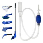 Memkey - kit de nettoyage d'aquarium 5 en 1 et nettoyeur de gravier pour aquarium - pompe  siphon manuelle ...