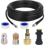 Litzee - kit de nettoyage de canalisations - tuyau d'gout pour nettoyeurs haute pression krcher k2, ...