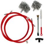 Oxeo - kit nettoyage pole  granuls - ramonage pole  pellet - 2 rallonges 3m - 2 brosses nylon - ...