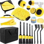 Kit nettoyage voiture - kit d'entretien de voiture 20 pi�ces pour l'int�rieur et l'ext�rieur - kit lavage ...