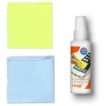 Kit nettoyant �cran spray 100ml + 2 chiffons microfibres design de poche linq
