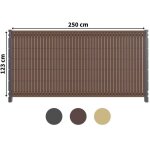 Kit occultation composite - l2, 5 x h1, 23m - couleur : brun - haute resistance - occultant pour grillage ...