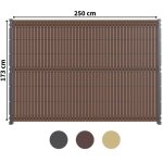 Kit occultation composite - l2, 5 x h1, 73m - couleur : brun - haute resistance - occultant pour grillage ...