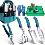 Kit � outils de jardinage, 7 pi�ces outil jardinage, ensemble cadeau de jardin r�sistant � la rouille ...