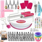 Kit ptisserie pro 200 pices : plateau tournant, douilles, spatules, outils dcoration gteaux