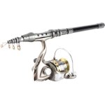 Kit de pêche complet - canne télescopique 1. 5m + moulinet le3000 - accessoires professionnels - idéal ... Kit de pêche complet - canne télescopique 1. 5m + moulinet le3000 - accessoires professionnels - idéal ...