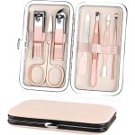 Kit pedicure, 7pcs coupe ongle professionnel set coupe cuticule acier inoxydable, trousse manucure pedicure ...