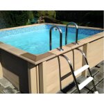 Kit piscine béton naturalis carrée 3, 24 x 3, 24 x 1, 28m aspect bois Kit piscine béton naturalis carrée 3, 24 x 3, 24 x 1, 28m aspect bois