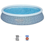 Kit piscine gonflable bestway - fast set - 396 x 84 cm - ronde (filtre a cartouche, 1 cartouche)