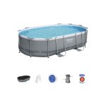 Kit piscine hors sol tubulaire bestway power steel? - 488 x 305 x 107 cm - ovale (livre avec une chelle, ...