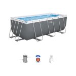 Kit piscine hors sol tubulaire bestway - steel pro max - 422 x 201 x 122 cm - rectangulaire (filtre a ...
