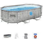 Kit piscine hors sol tubulaire bestway steel pro max? - 427 x 250 x 100 cm - ovale (filtre a cartouche, ...