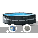 Kit piscine tubulaire intex ultra xtr frame ronde 5, 49 x 1, 32 m + b�che � bulles + 20 kg de z�olite ...
