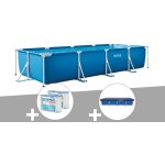Kit piscine tubulaire rectangulaire 3, 00 x 2, 00 x 0, 75 m + b�che de protection + 6 cartouches - intex ...
