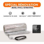 Kit plancher chauffant électrique sous parquet + thermostat wifi tactile (tft) ignis - 140 w / m² : 210 ... Kit plancher chauffant électrique sous parquet + thermostat wifi tactile (tft) ignis - 140 w / m² : 210 ...