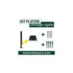 Cloture&jardin - kit platine poteau à clips gris + visserie - jardipro Cloture&jardin - kit platine poteau à clips gris + visserie - jardipro