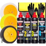 Kit de polissage professionnel ? 3 p�tes � polir 250ml ? tampons en mousse 150mm ? �ponge blanche dure ...