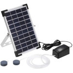 Kit de pompe � air � �nergie solaire, panneau solaire de 5 w, pompe � air, tuyaux d'air et pierres d'a�ration ...