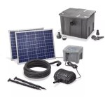 Kit pompe solaire bassin fontaine cascade pro batt 2600l - 100w avec batterie et filtre