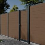Kit portillon composite rio bronze - hauteur : 183cm - largeur max : 120 cm - largeur ajustable - compatible ...